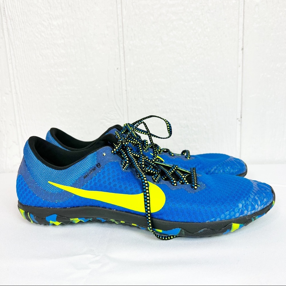 Mens Nike Racing XC Grind Track Cleats Shoes Blue and Neon Yellow Size 11.5